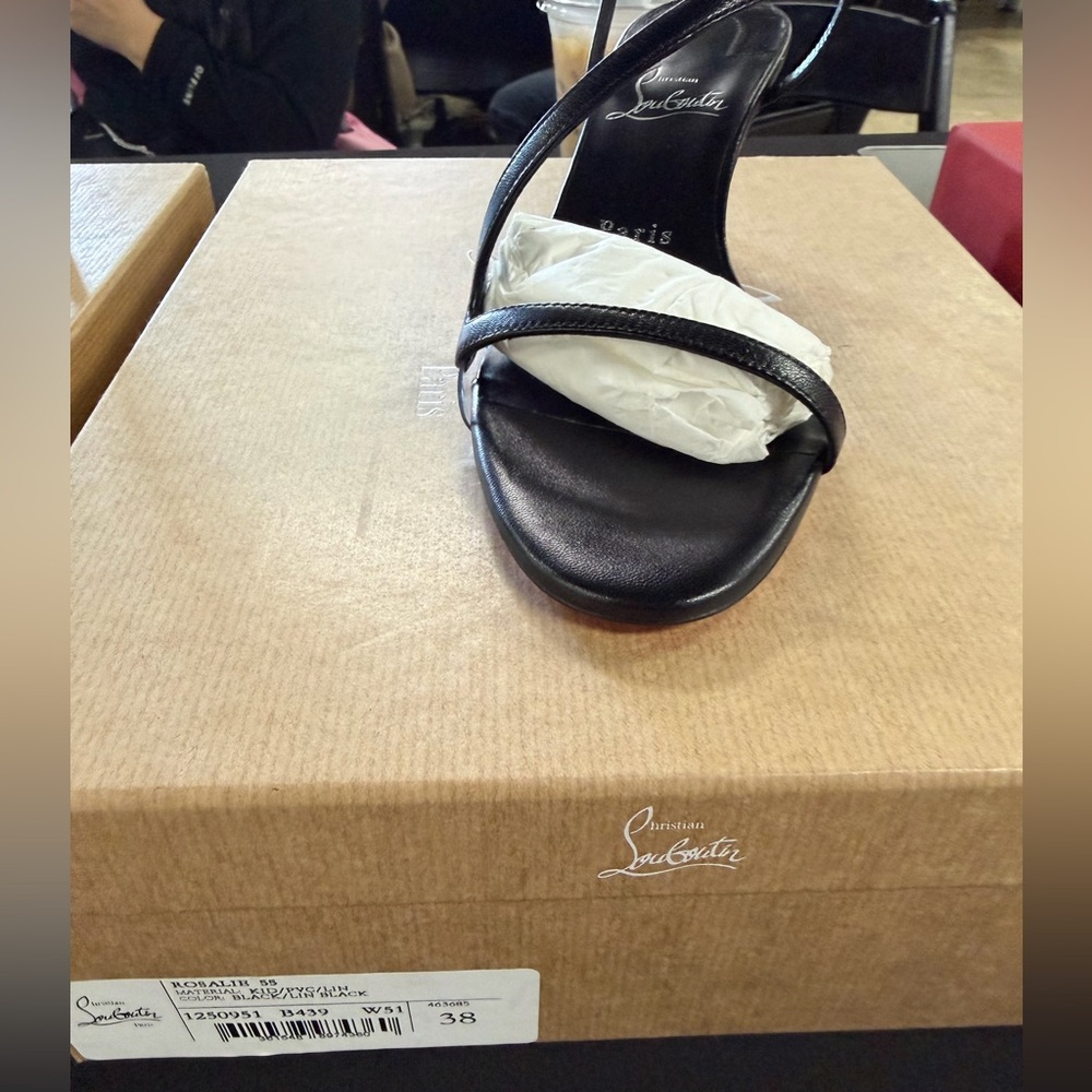 Christian Louboutin 55mm Rosalie Leather Slingback Sandals - Picture 3 of 5